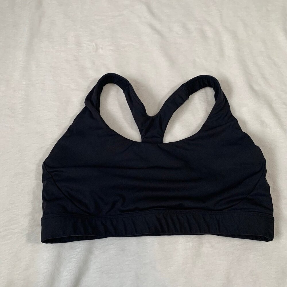 5/$25 Athleta Sports Bra Women XS Black‎ Racerback Cutout Activewear